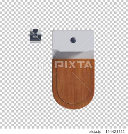 Lavatory pan isolated on a transparent background, bidet, 3D illustration, and CG render 134425521