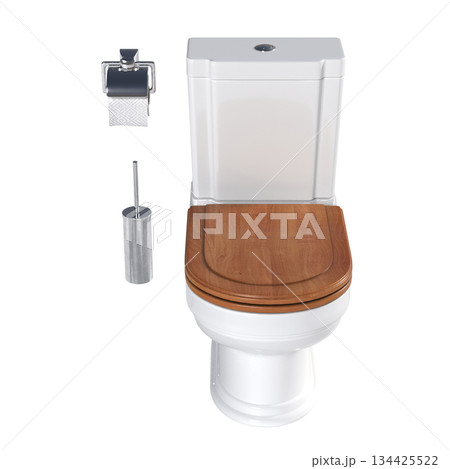 Lavatory pan isolated on a transparent background, bidet, 3D illustration, and CG render 134425522