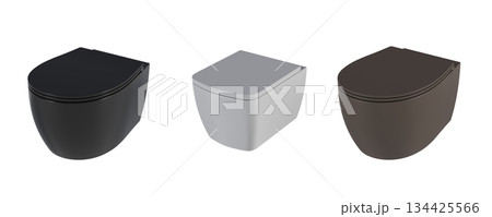 Lavatory pan isolated on a transparent background, bidet, 3D illustration, and CG render 134425566