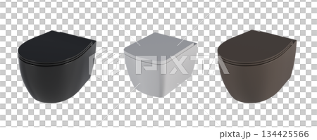 Lavatory pan isolated on a transparent background, bidet, 3D illustration, and CG render 134425566