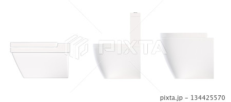 Lavatory pan isolated on a transparent background, bidet, 3D illustration, and CG render 134425570