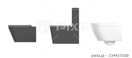 Lavatory pan isolated on a transparent background, bidet, 3D illustration, and CG render Lavatory pan isolated on a transparent background, bidet, 3D illustration, and CG render 134425580
