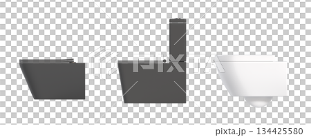 Lavatory pan isolated on a transparent background, bidet, 3D illustration, and CG render Lavatory pan isolated on a transparent background, bidet, 3D illustration, and CG render 134425580