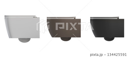 Lavatory pan isolated on a transparent background, bidet, 3D illustration, and CG render 134425591