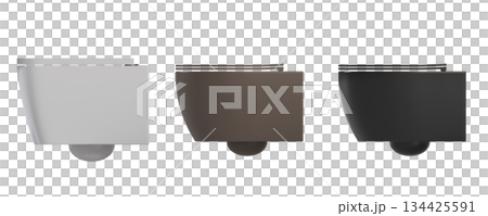 Lavatory pan isolated on a transparent background, bidet, 3D illustration, and CG render 134425591