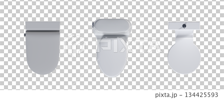 Lavatory pan isolated on a transparent background, bidet, 3D illustration, and CG render 134425593