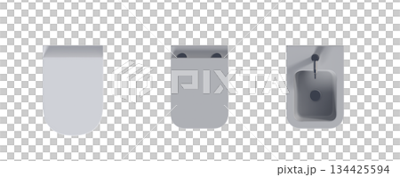 Lavatory pan isolated on a transparent background, bidet, 3D illustration, and CG render Lavatory pan isolated on a transparent background, bidet, 3D illustration, and CG render 134425594
