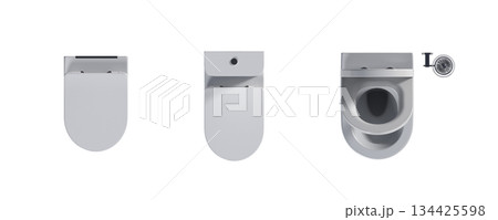 Lavatory pan isolated on a transparent background, bidet, 3D illustration, and CG render Lavatory pan isolated on a transparent background, bidet, 3D illustration, and CG render 134425598
