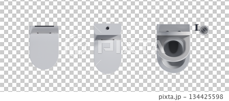 Lavatory pan isolated on a transparent background, bidet, 3D illustration, and CG render Lavatory pan isolated on a transparent background, bidet, 3D illustration, and CG render 134425598