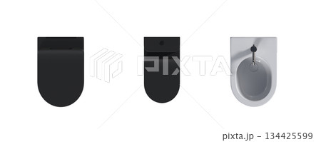 Lavatory pan isolated on a transparent background, bidet, 3D illustration, and CG render 134425599