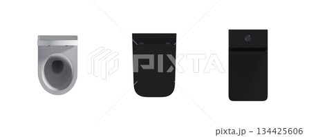 Lavatory pan isolated on a transparent background, bidet, 3D illustration, and CG render 134425606