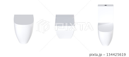 Lavatory pan isolated on a transparent background, bidet, 3D illustration, and CG render 134425619