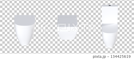 Lavatory pan isolated on a transparent background, bidet, 3D illustration, and CG render Lavatory pan isolated on a transparent background, bidet, 3D illustration, and CG render 134425619