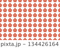 梅 水彩シームレスパターン 和柄 春 正月 花 背景素材 デザイン素材 134426164
