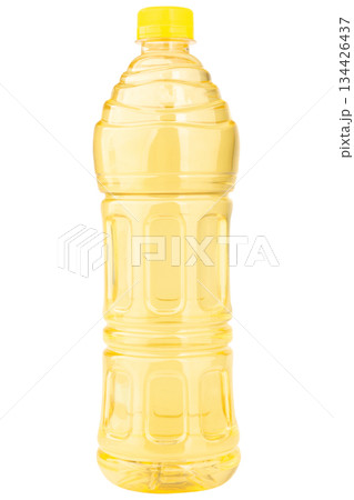 bottle Green tea with lemon isolated on white background 134426437