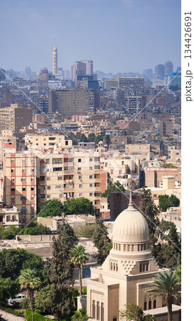 Historic Mosque Dome Overlooking Cairo Cityscape 134426691