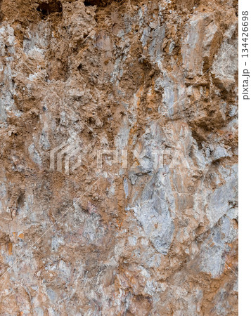 Soil Texture on a cut earth side with details Soil Texture on a cut earth side with details 134426698