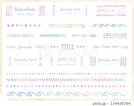 ハワイアンタトゥー風のタイトル素材 ハワイアンタトゥー風のタイトル素材 134426764