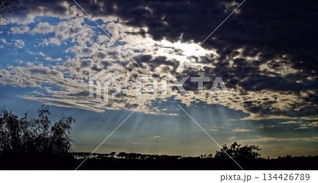 a beauty cloudy sunset 134426789