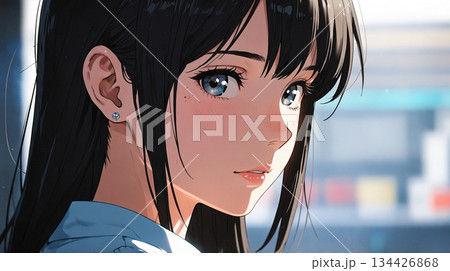 美しい女性の顔のアップ 134426868