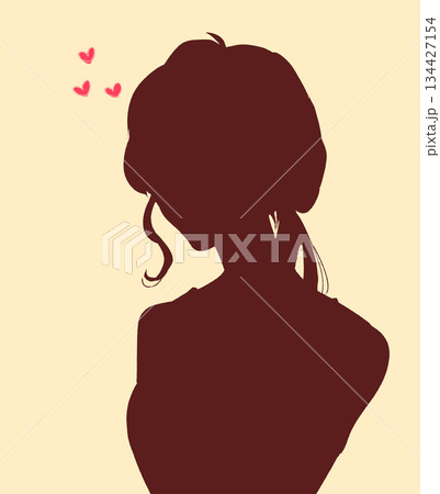 恋する女性　影絵 134427154