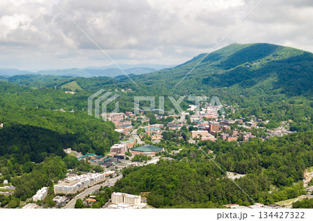 Historic American architecture of Boone, old historical town in North Carolina Blue Ridge Mountains. Beautiful USA townscape 134427322