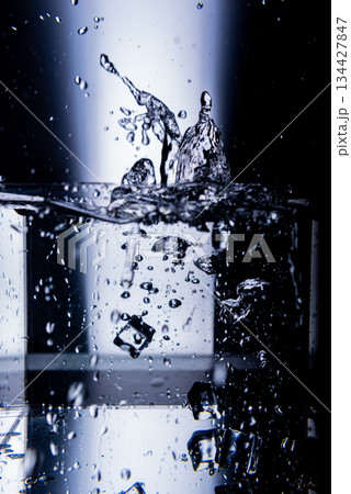 11.Water Pouring and Splashing onto Ice Cubes 11.Water Pouring and Splashing onto Ice Cubes 134427847