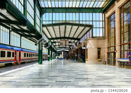 Modern Train Station Platform Modern Train Station Platform 134428026