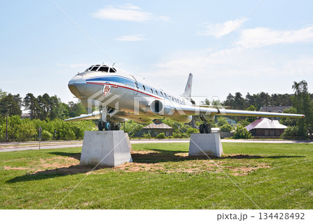Monument to passenger plane Tu-124 in Kimry 134428492