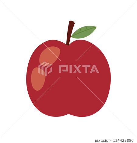 Red apple illustration in flat hand drawn style Red apple illustration in flat hand drawn style 134428886