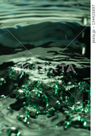 368.Green Water Surface with Rising Air Bubbles 134428897