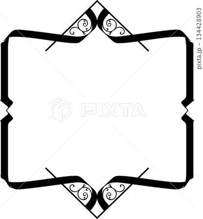 Vintage decorative vector frame in Gothic style - elegant black vector frame on white background, EPS10 134428903