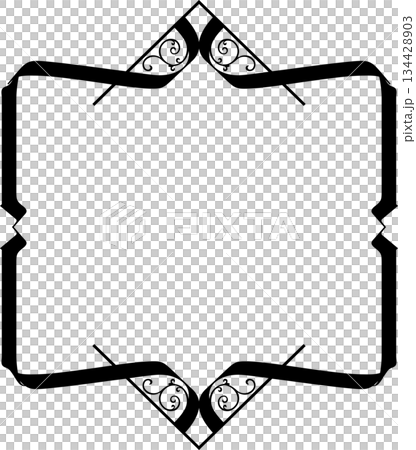 Vintage decorative vector frame in Gothic style - elegant black vector frame on white background, EPS10 134428903