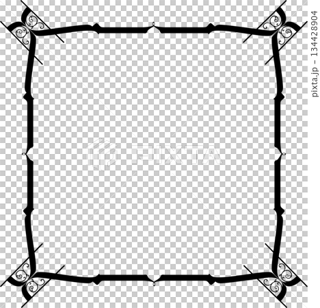 Vintage decorative vector frame in Gothic style - elegant black vector frame on white background, EPS10 134428904