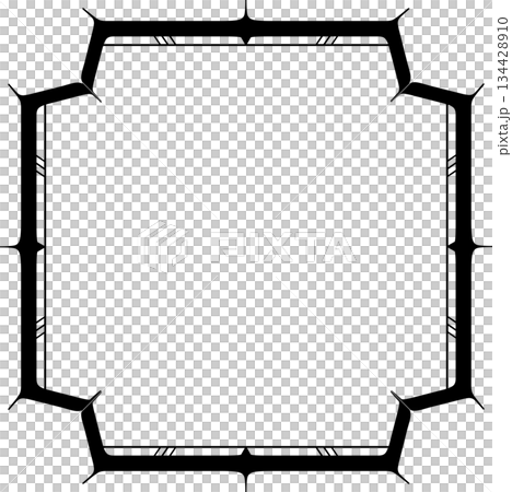 Vintage decorative vector frame in Gothic style - elegant black vector frame on white background, EPS10 134428910