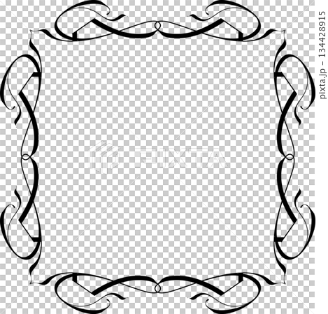 Vintage decorative vector frame in Gothic style - elegant black vector frame on white background, EPS10 134428915