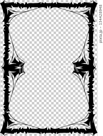 Vintage decorative vector frame in Gothic style - elegant black vector frame on white background, EPS10 134428948