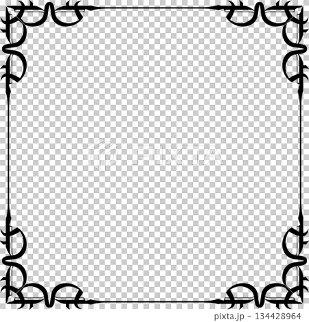 Vintage decorative vector frame in Gothic style - elegant black vector frame on white background, EPS10, middle ages, hallowen, Vintage decorative vector frame in Gothic style - elegant black vector frame on white background, EPS10, middle ages, hallowen, 134428964