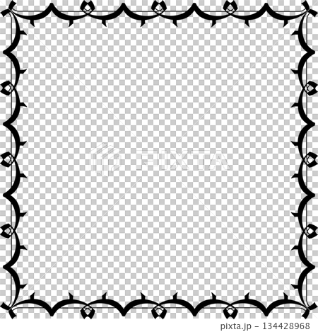 Vintage decorative vector frame in Gothic style - elegant black vector frame on white background, EPS10, middle ages, hallowen, Vintage decorative vector frame in Gothic style - elegant black vector frame on white background, EPS10, middle ages, hallowen, 134428968