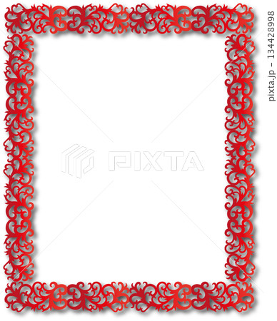 Vintage decorative vector frame in Gothic style - elegant red vector frame on white background, EPS10,  middle ages, hallowen 134428998