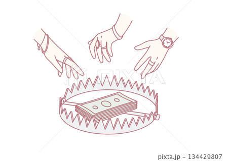 Forbidden money and bribe concept 134429807
