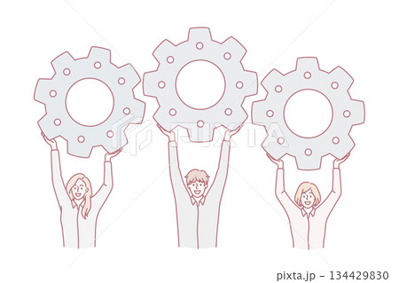 Teamwork and collaboration in business concept. 134429830