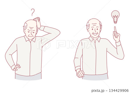 Elderly man suffer from mood swings 134429906