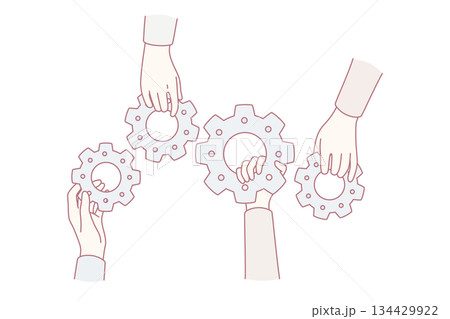 Teamwork collaboration and unity concept 134429922