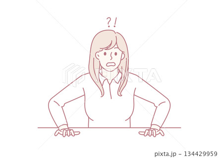 Amazed woman feel shocked with unexpected message Amazed woman feel shocked with unexpected message 134429959