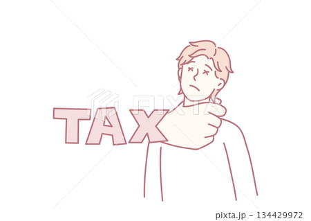 Stressed man have tax financial burden Stressed man have tax financial burden 134429972