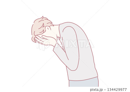 Stressed guy feel broken suffer from depression 134429977