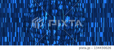 Cyber technology and science banner or header. Connected neural network 134430026