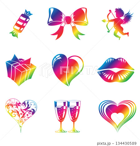 Valentines Day Icons Valentines Day Icons 134430589