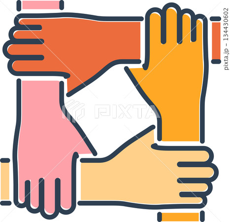 Teamwork or Hands Friends Teamwork or Hands Friends 134430602